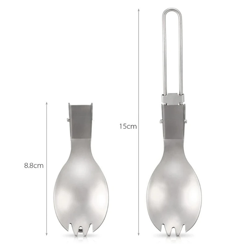 Lixada نصف مصقول من التيتانيوم قابل للطي خفيف الوزن في الهواء الطلق أدوات مائدة للسفر والتخييم وحقيبة الظهر