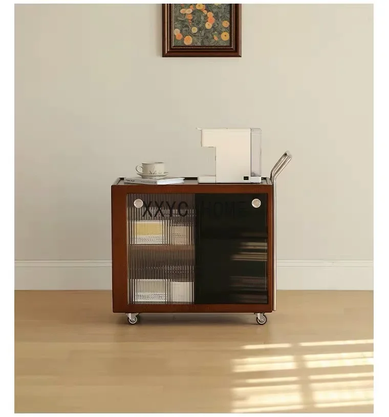 

Индивидуальный чайный шкаф из цельного дерева, мобильный чайный шкаф, винтажная мебель, шкаф на тележке для гостиной, мебель для гостиной