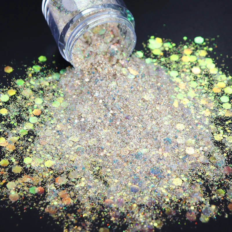 10ml fée holographique gros paillettes 3D forme mixte Laser ongles paillettes UV Gel vernis poudre scintillante poussière paillettes flocons