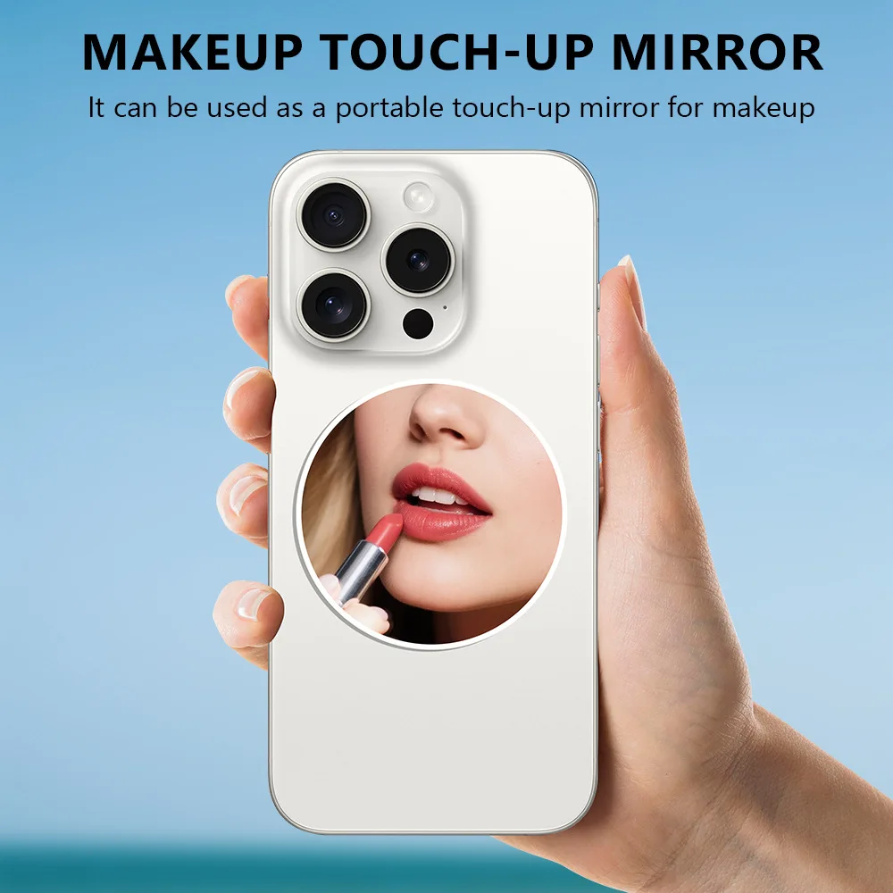 MagSafe Aluminum Alloy Selfie Mirror with Magnetic Absorption for iPhone 16, Photography Auxiliary Tool, Convex Mirror