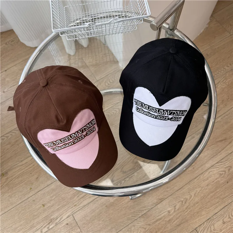 Baseball Cap Women's Soft Top Retro Love All-Match Face Slimming Spring and Summer Four Seasons Peaked Cap