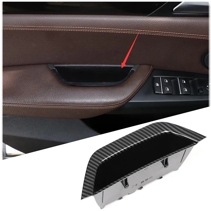 

For BMW X3 X4 F25 F26 2011-17 ABS Carbon Fiber Car Interior Door Pull Handle Armrest Panel Cover Storage Box Car Accessories LHD