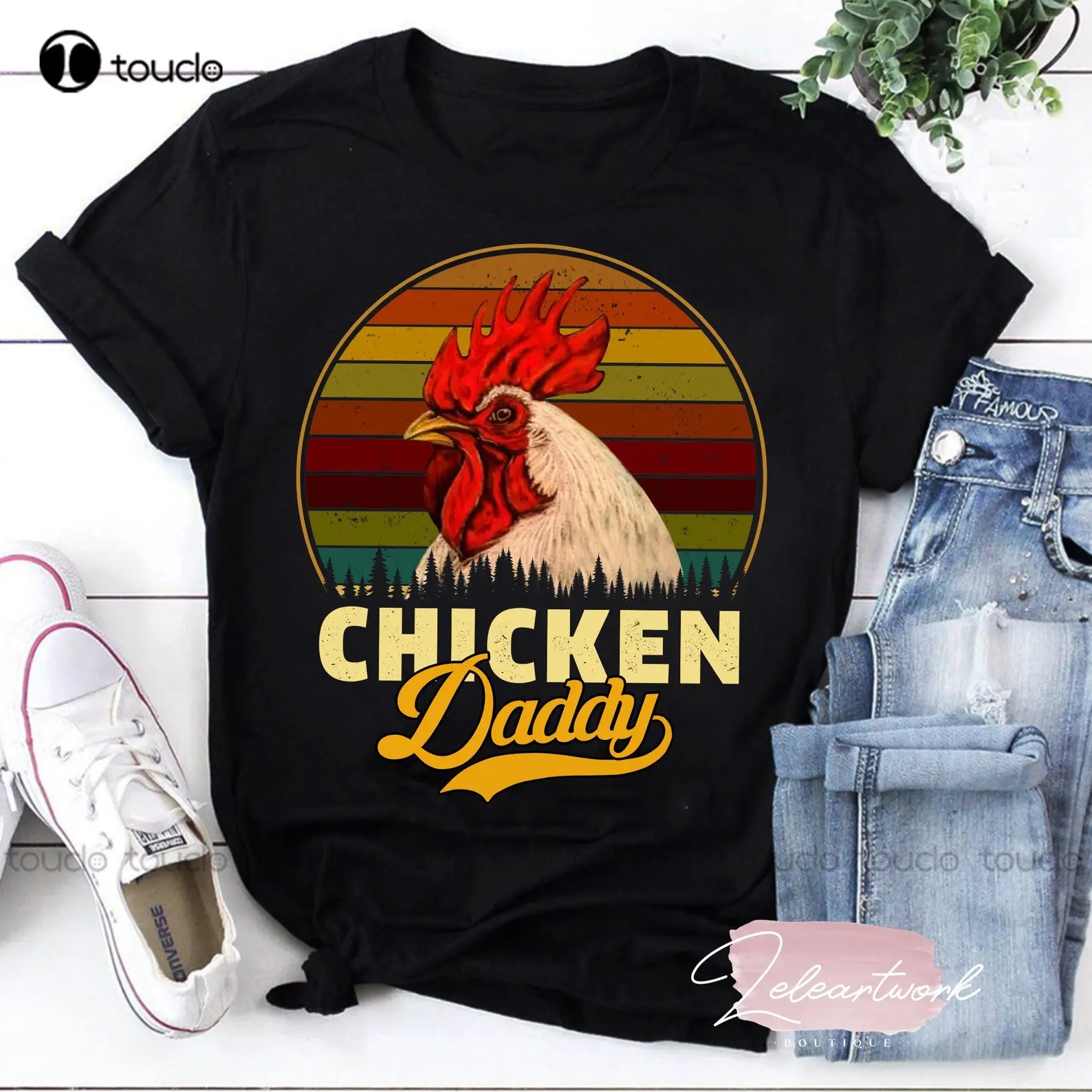 Chicken Daddy T-Shirt, Funny Farmer Dad Shirt, Chicken Shirt, Dad Shirt, Father'S Day Gift, Gift For Dad Custom Gift Xs-5Xl