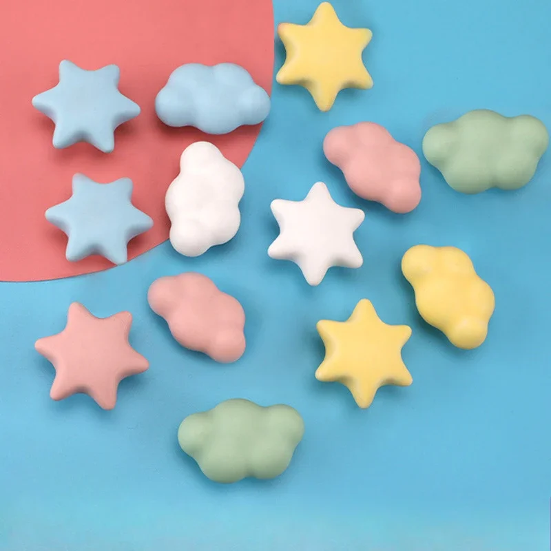 Cartoon Love Colorful Cloud Ceramic Wardrobe Door Knob Children's Cute Drawer Handle European Furniture Small Handle