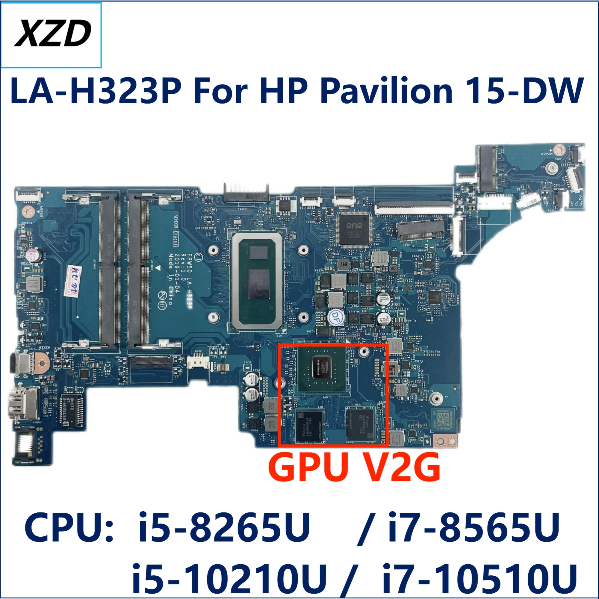 LA-H323P Mainboard For HP 15-DW 15S-DU Laptop Motherboard CPU: I5  I7 GPU: N16V-GMR1-S-A2 N16S-GTR-S-A2 100% Test OK