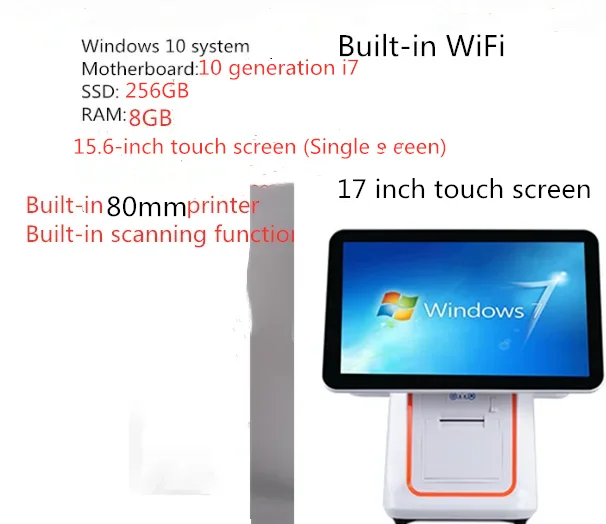 Windows 10 system, 15.6 inch touch screen 10 generation i7 motherboard RAM8GB SSD 256GB