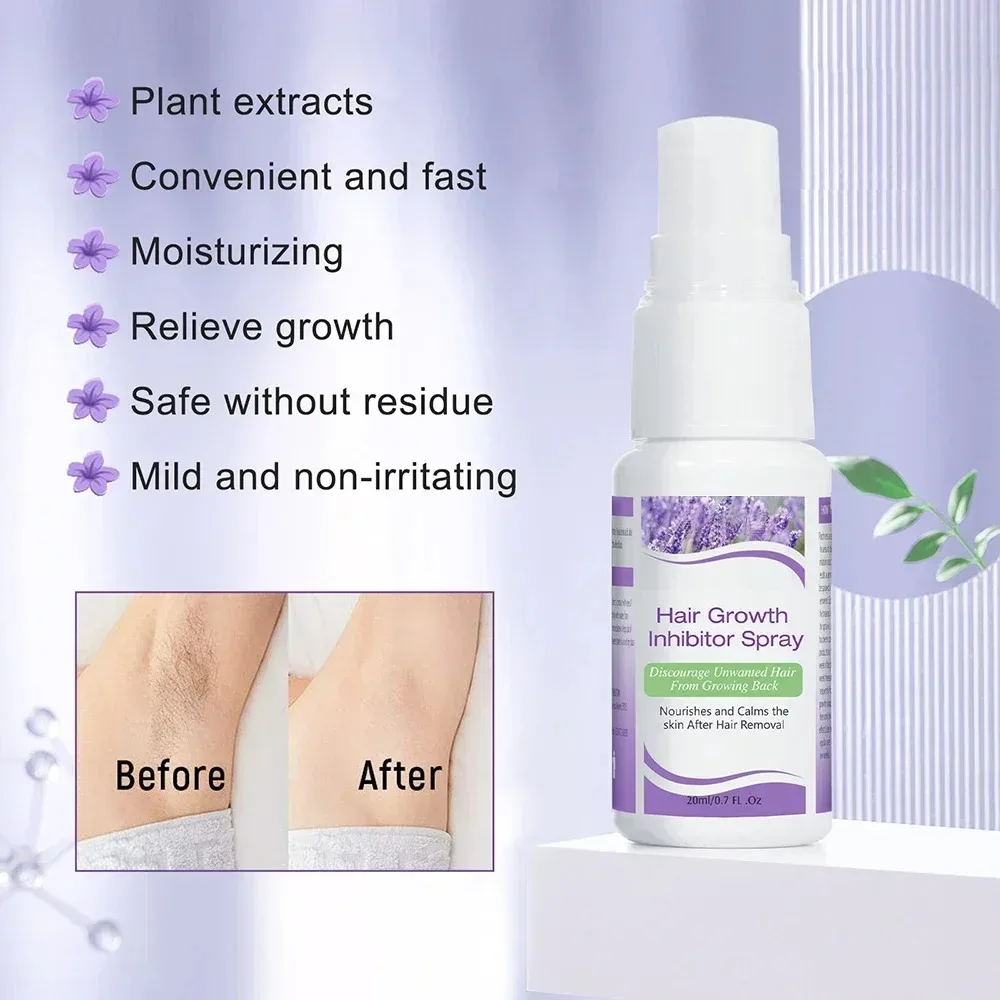 20ml Permanant Hair Growth Removal Inhibitor Spray Beard Bikini Intimate Legs Body Armpit Painless Facial Stop Hair