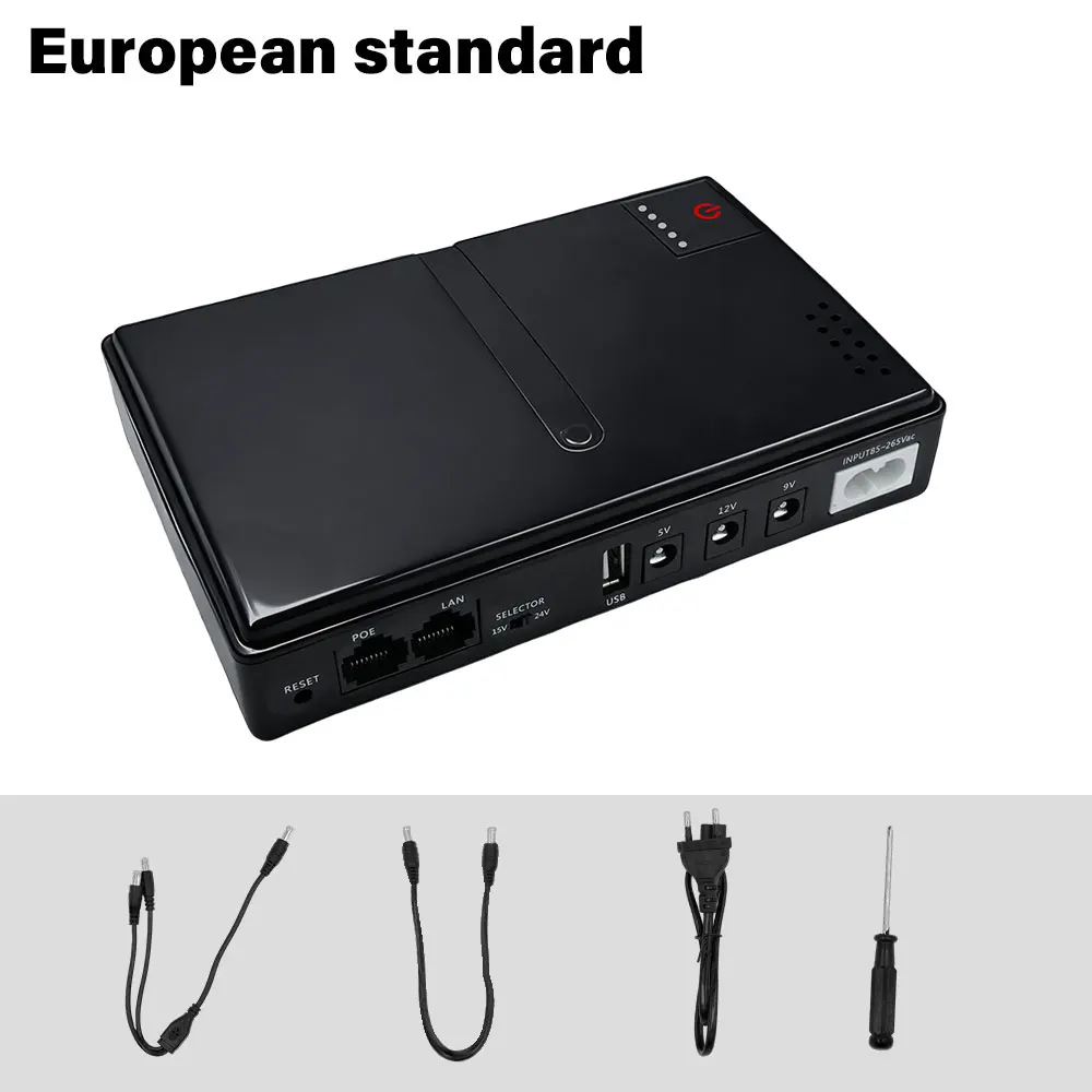 【بدون بطارية】Mini DC UPS مصدر طاقة غير منقطع 18650 بطارية احتياطية قابلة للاستبدال 5 فولت 9 فولت 12 فولت 220 فولت لمودم واي فاي لجهاز التوجيه