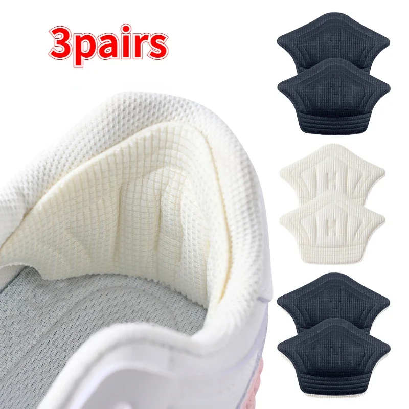 

3pairs Insoles Patch Heel Pads for Sport Shoes Back Sticker Adjustable Size Antiwear Lightweight Feet Pad Cushion Insert Insole