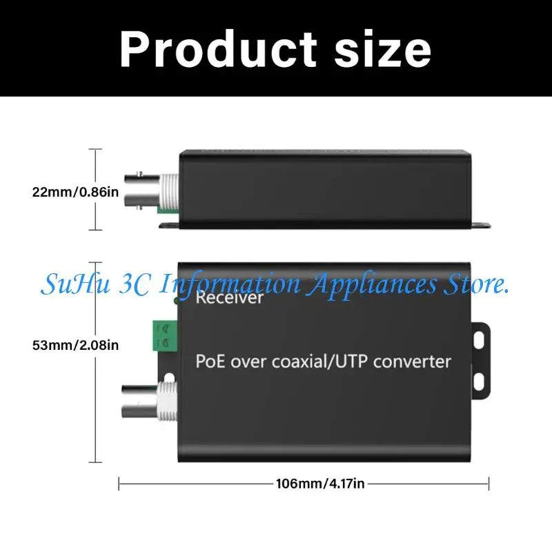 Ethernet Over Coaxial Converter POE 500M Data Transmission Converter Coaxial Networking Extender For Security Camera