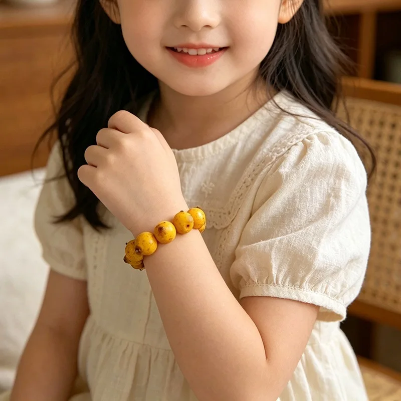 Colorful Fruit Beaded Bracelet Resin Peach Lemon Strawberry Bead Bangle Fashion Cute Summer Sweet Women Elastic Wrist Jewelry