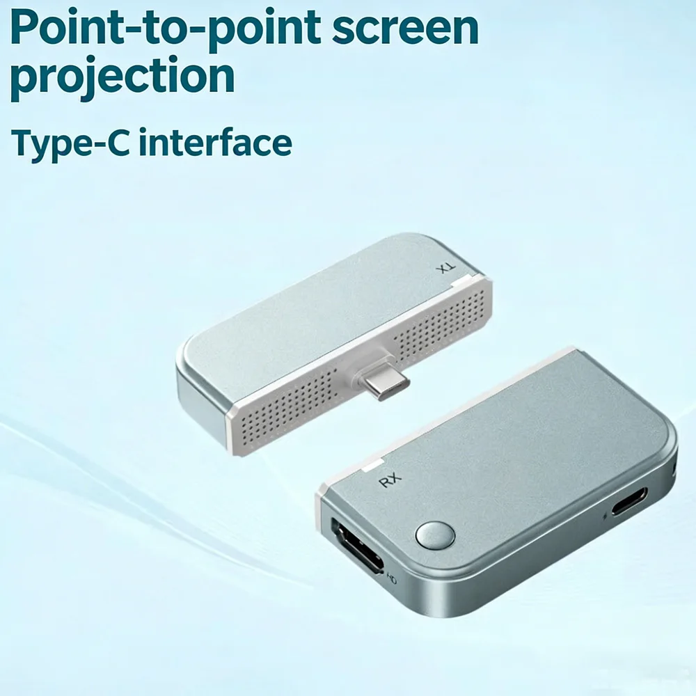50M Wireless HDMI Transmitter and Receiver, 1080P@60Hz Screen Mirroring Adapter for Meeting