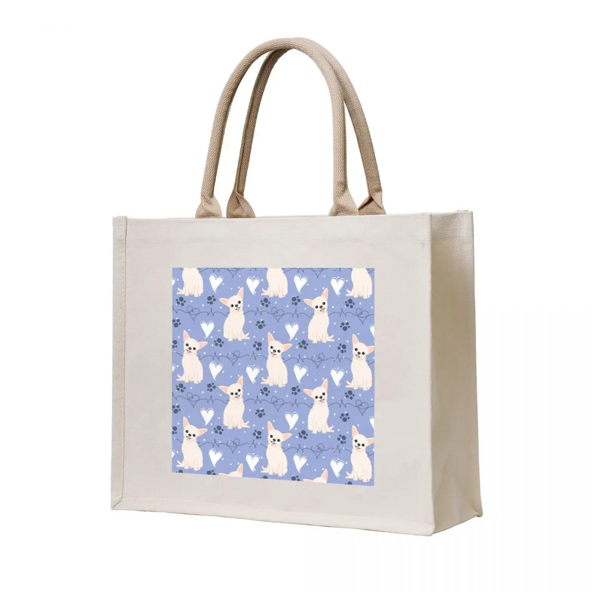 

LOVE White Chihuahua Tote Bag tote bag woman tote bag men's Canvas Women's bags