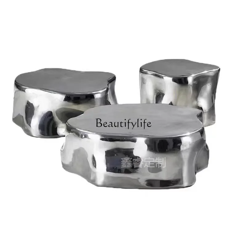 

FG44Stainless steel metal special-shaped tree root coffee table modern simple and minimalist tea table