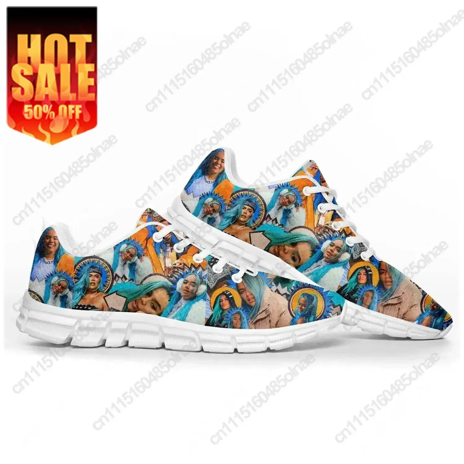 Karol G Singer Printed Sports Shoes Mens Womens Teenager Sneakers Casual Custom High Quality Couple Shoes White