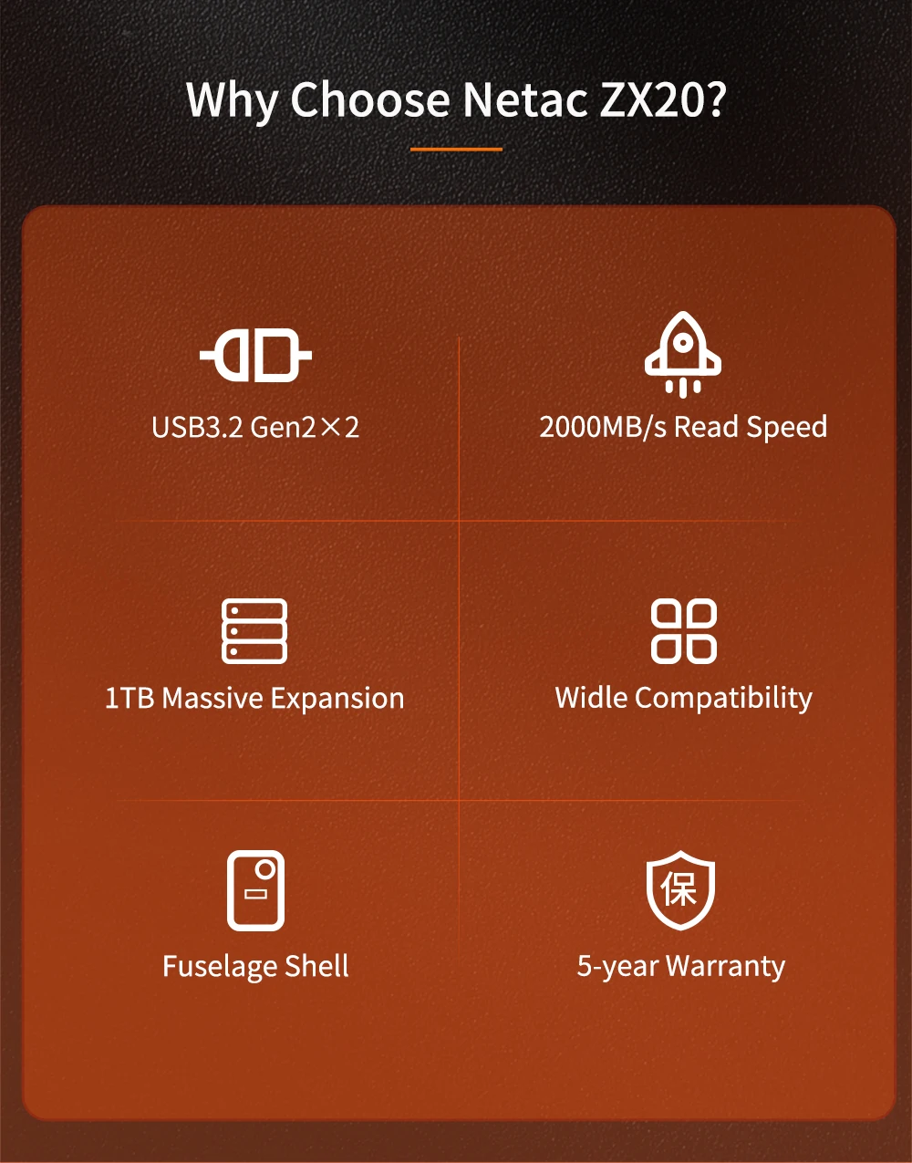 Netac Externe SSD 1 TB tragbare SSD 512 G 2 TB externe Festplatte USB3.2 Gen2x2 Solid State Disk für Laptop Desktop – Detail 2