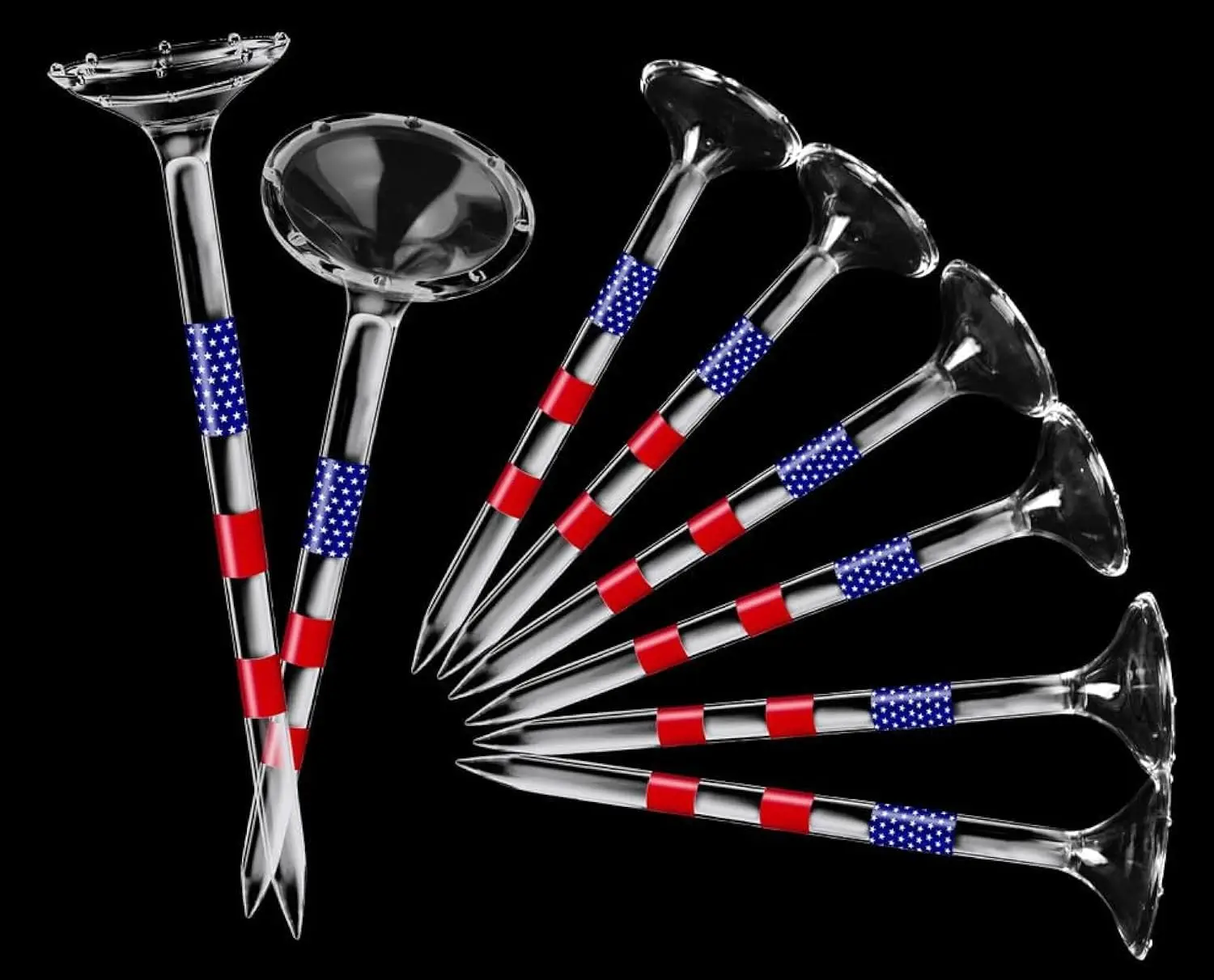 

Unbreakable Plastic Golf Tees 3 1/4'' Transparent Acrylic, Reduce Side Spin & Friction, Long Tee Bulk with Big Cup & 8 Prongs