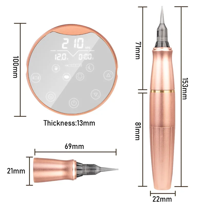 P90 Demograph Micropigmentation Tattoo Machine Kits For Permanent Makeup Eyebrow Lip wireless 2 in1 Rotary PMU device