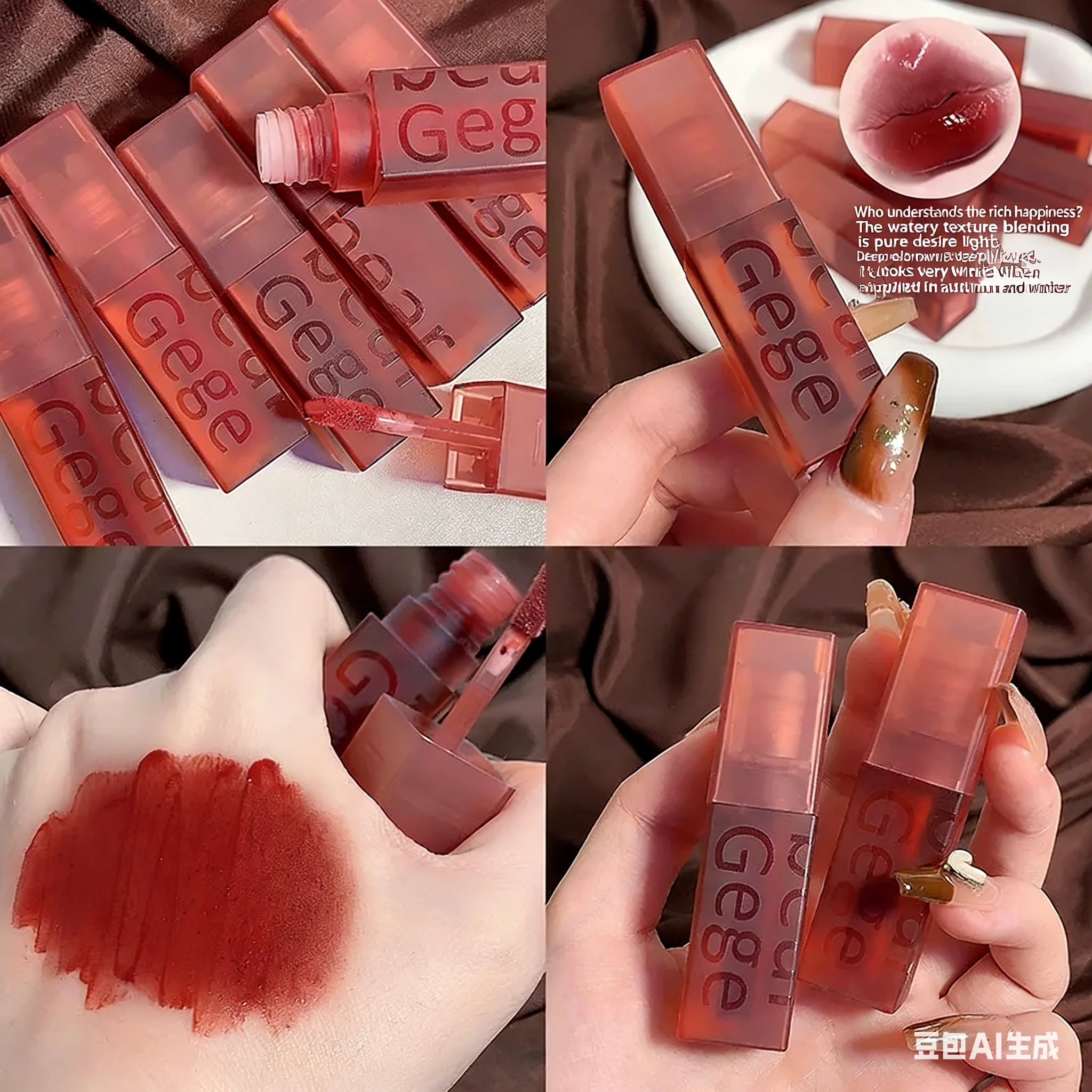 Gege Bear Velvet Lip Glaze Soft Mist Matte langanhaltender, nicht verblassender Lippenstift für Herbst und Winter.