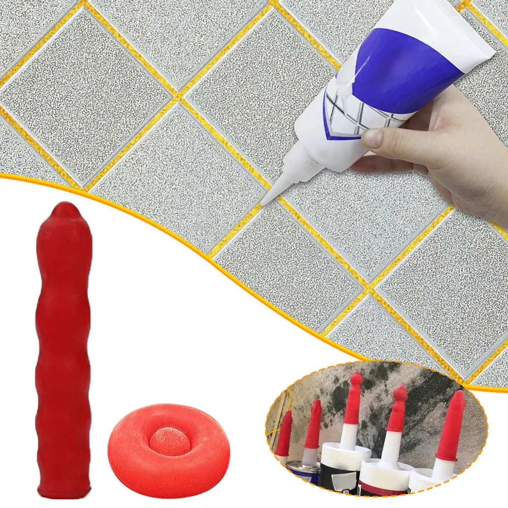 10-30pcs Caulking Gun Nozzles Cap Red Caulk Saving Caulk Glue Tip Sealing Cap For Sealing And Preserving Leakproof Sleeve Tool