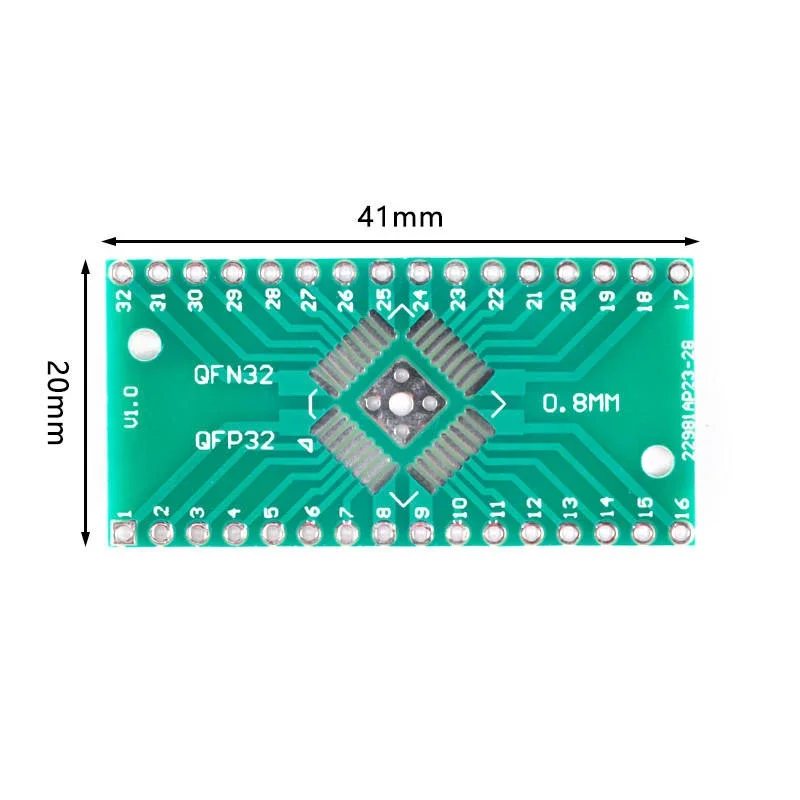 SMD To DIP Adapter Board QFN32/QFP32 To DIP Pitch 0.65/0.8mm (5 Pcs)