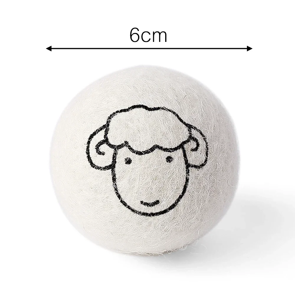 3/6 Stück Wiederverwendbare Woll-Trocknerbälle, Wäschedecker-Weichspüler, Fleece-Trocknerball-Set für Zuhause, Wäschetrockner, Waschmaschine – Detail 16