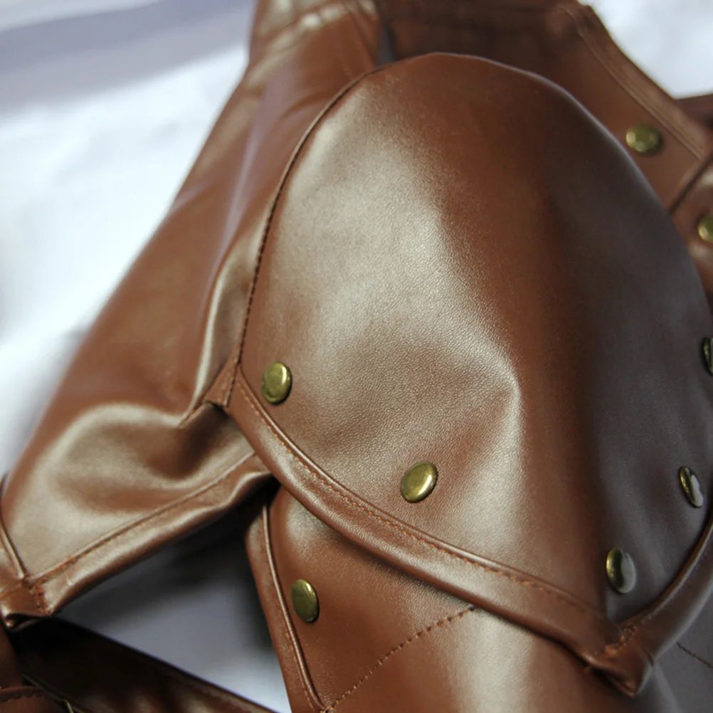 

2Pcs Gothic Split Shawl Brown Cosplay Punk Cape Halloween Performance Costume Gothic Split Shawl