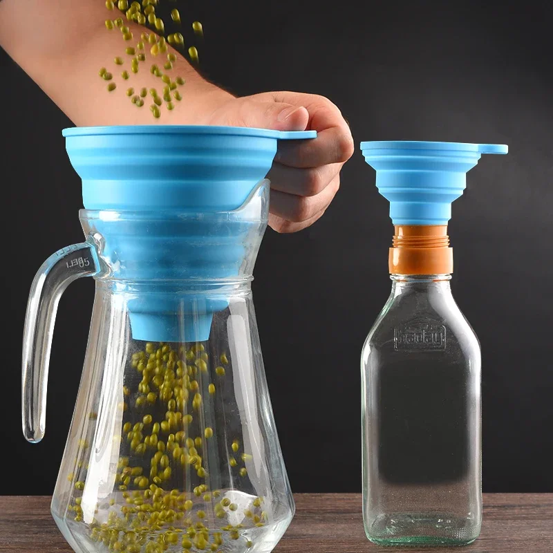 

Silicone Funnel Gel Foldable Collapsible Fill Hopper S/L for Kitchen Jar Bottle Feeder Wine Auto Engine Oil Petrol Transfer