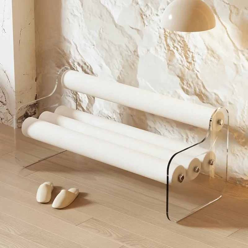 

Light luxury bench household living room sofa backrest dining chair shoe changing stool solid wood makeup dressing stool wearing