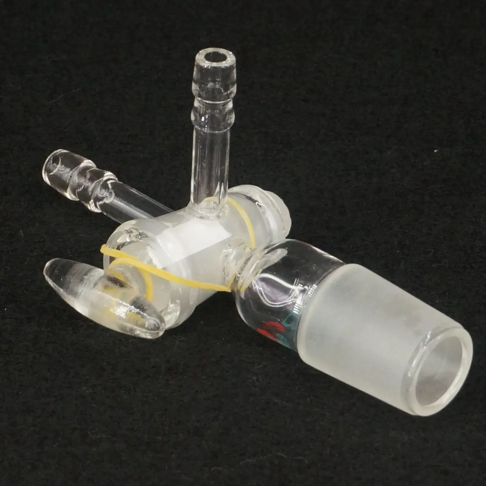 24/29 Joint T Type Adapter Three-Way Glass Stopcock 125mm Length Lab Glassware