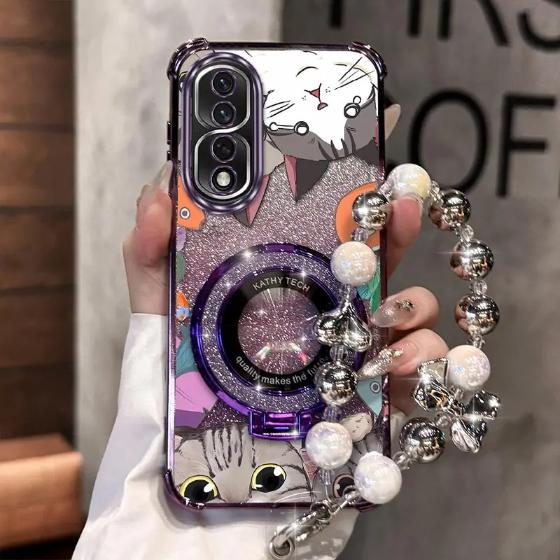 

Чехол-держатель браслета Happy Cat 200 для Honor 400 50SE X8 X6A 300Pro X9A 7Pro 200Lite 300 X9B X8A 200 X7A 90 Cover