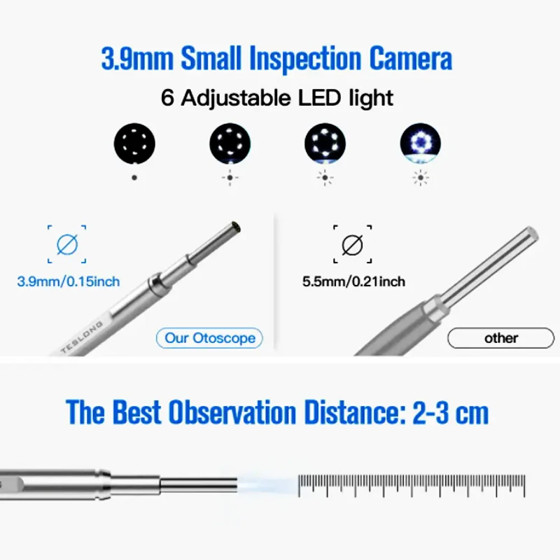 Imagem -05 - Otoscópio Digital com Lente de 39 mm Câmera hd 1080p com Tela Lcd de 45 e Luzes Led Ferramenta de Remoção de Cera de Ouvido para Crianças Adultos