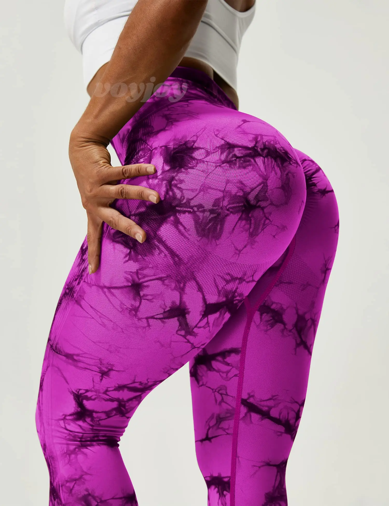 Tie Dye Naadloze Leggings Voor Dames Hoge Taille Yogabroek, Scrunch Butt Lifting Elastische Panty