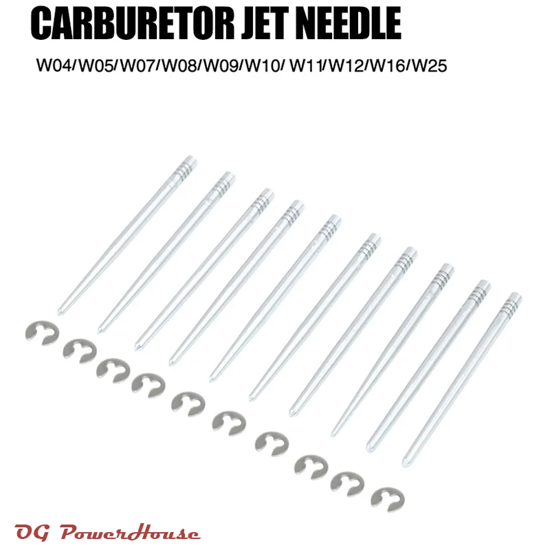 Motorcycle Parts Carburetor Repair Aluminum Alloy Jet Needle Oil Needle Oil Control W Type 10PCS/Set Kit Fit Carb PHBG/PHVB PHVD