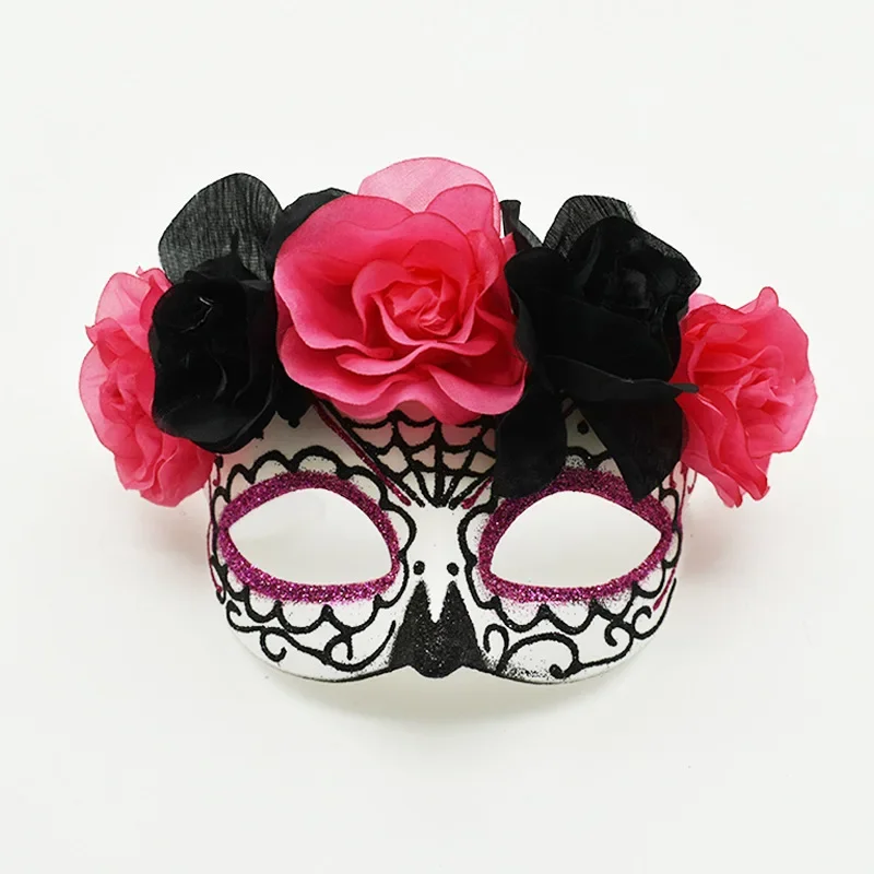 

Mexican day of the dead masquerade mask halloween with flower ghost mask cosplay show orgy party