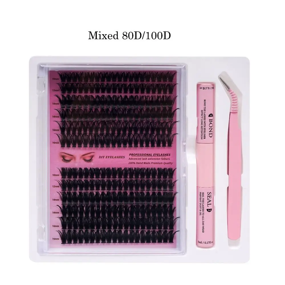韓国風 DIY つけまつげ 3D ナチュラル D カールまつげ DIY まつげエクステンション 濃密スタイルまつげ 女性用
