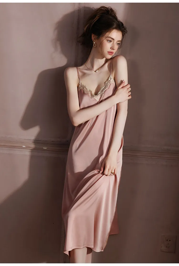 Winsleter-Sexy Suspender Strap Nightgown, Detachable Chest Pads, Women French Flirt Bride Hot Lace Pajamas, 2026 Spring P5D844CC