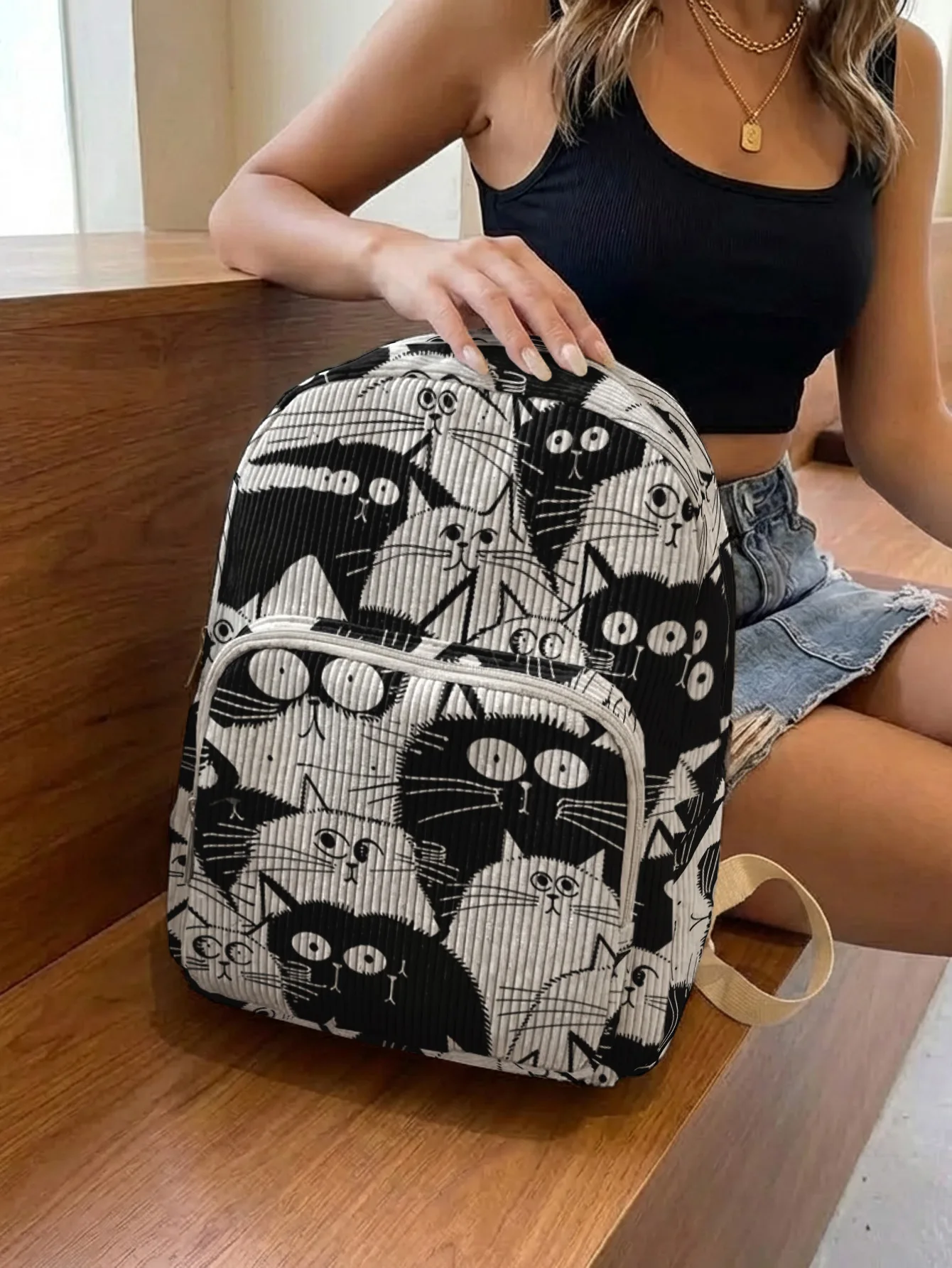 Tas Ransel Wanita Motif Kartun - Women Bags White ulasan dan harga
