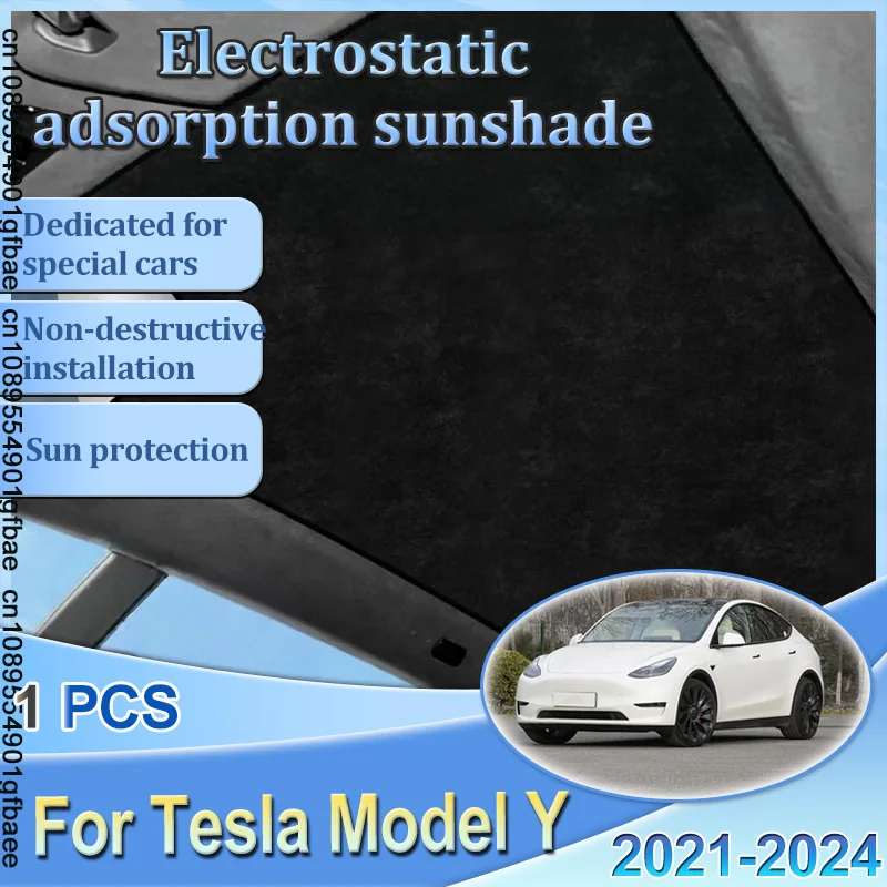 Sunroof SunShades For Tesla Model Y 2024 2023 2022 2021 Accessories Car Electrostatic Adsorption Sun Skylight Sticker Accesorios