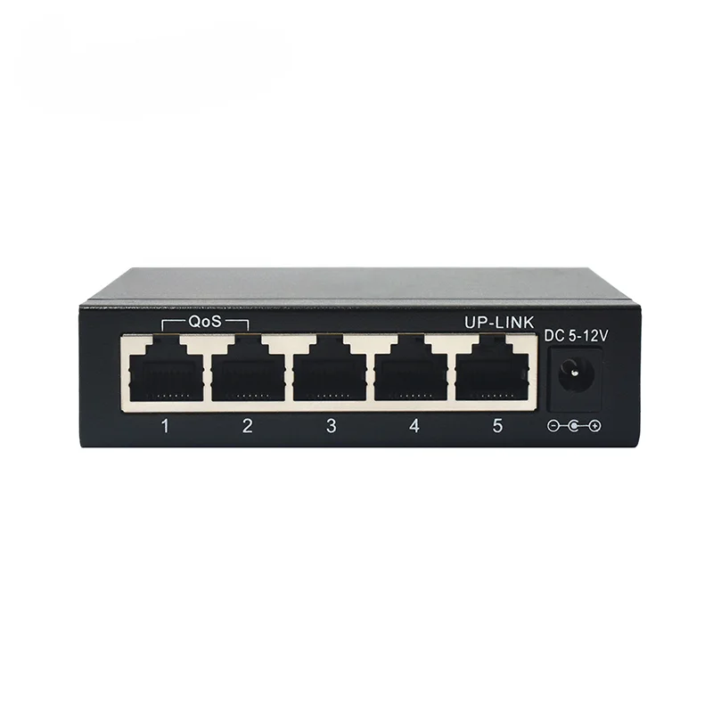 Ethernet Port Iron Shell Network Switch, Support QOS VLAN Extend, 10/100/1000Mbps, 5 RJ45