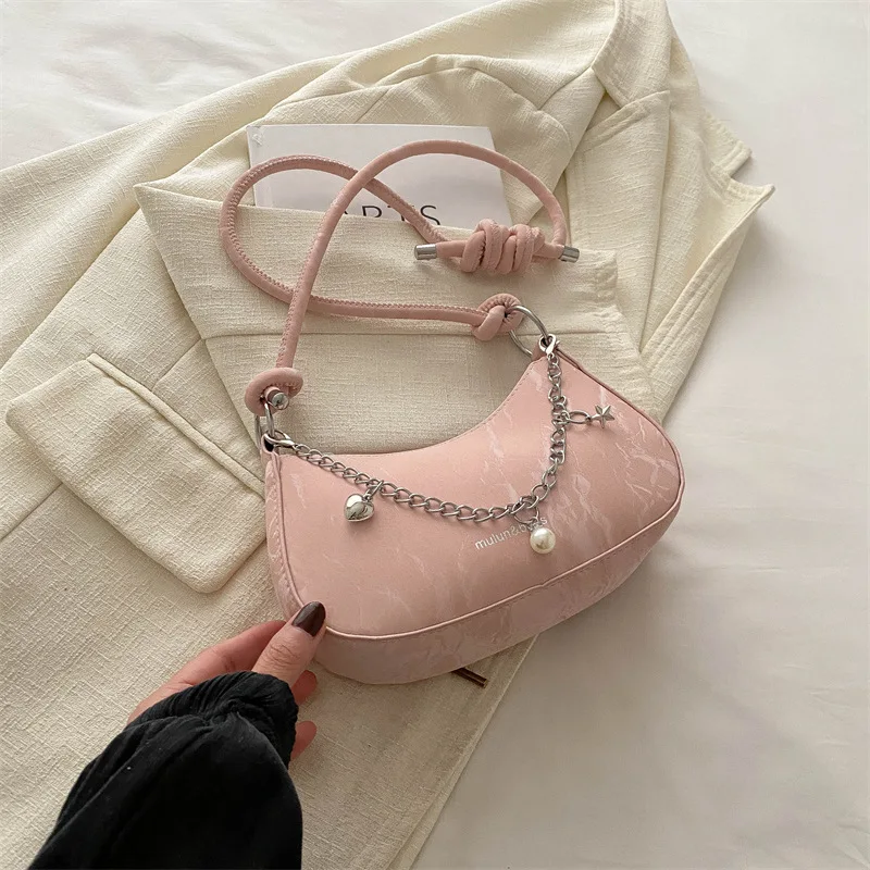 Women's Mini Pink Leather Shoulder Bags Fashion Hobos  Bag Ladies Handbags Summer Free Shipping Low Price Replicas of Luxury