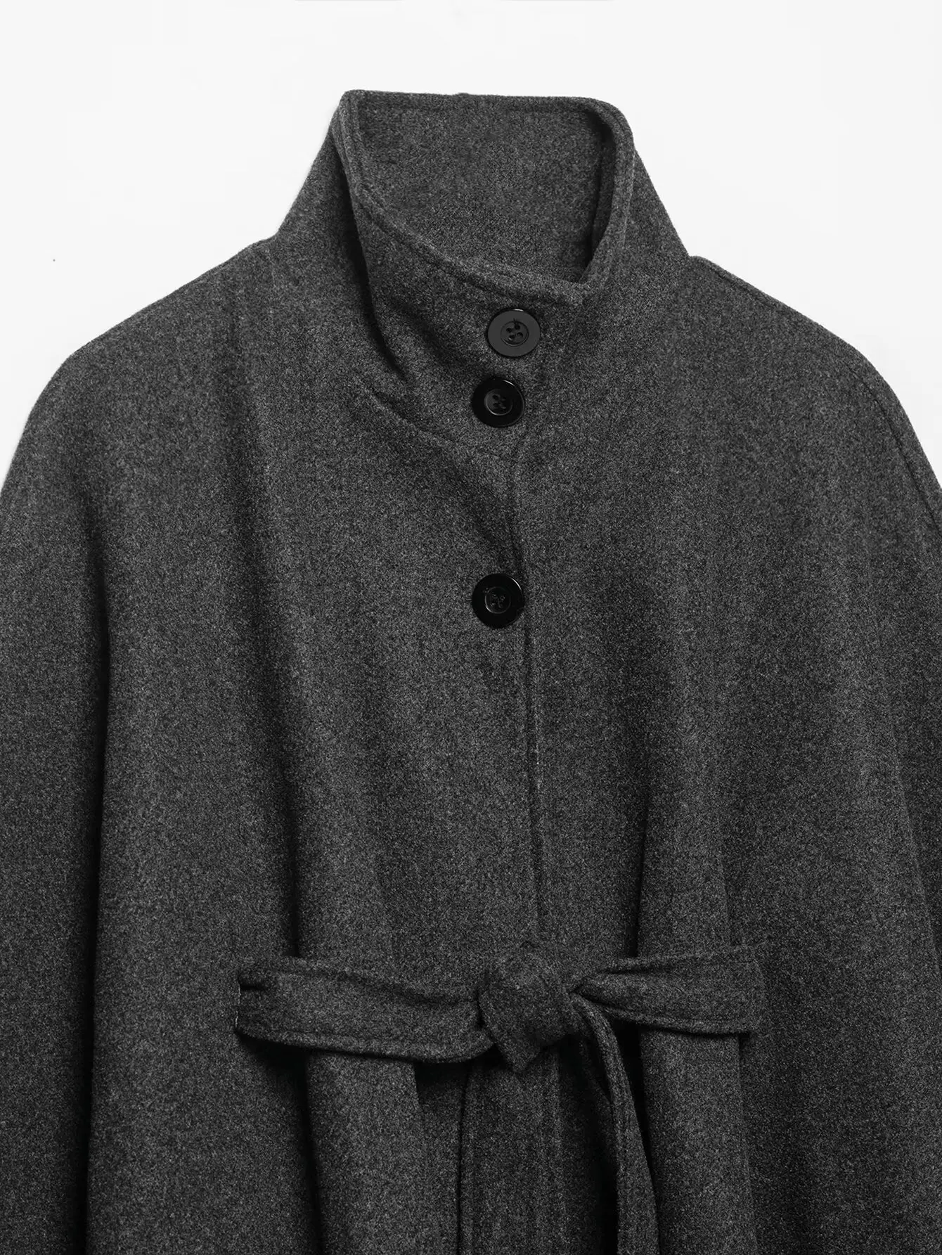 TFMLN Damen Wollmantel mit Gürtel 2026 Herbst Stehkragen Knopf Langarm Jacke Damen Street Chic Oberbekleidung – Detail 5