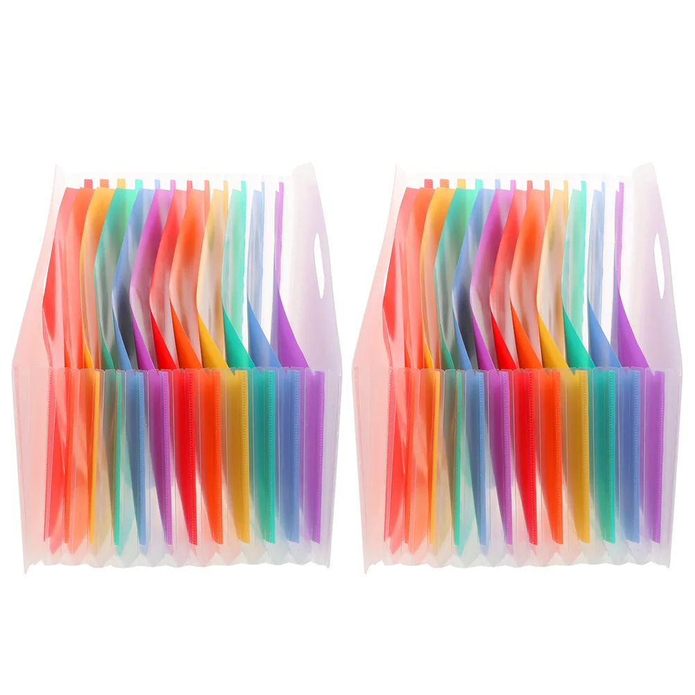 

2Pcs File Folder Accordion Organizer Expandable Document Holder for Receipts Bills Papers Desktop Storage Portable Office