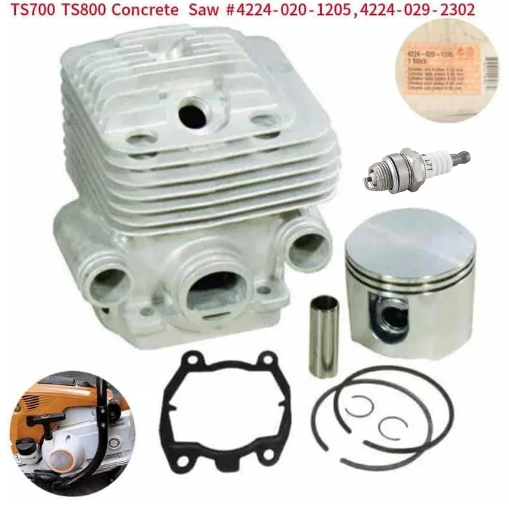 

TS700 CYLINDER KIT 42240201205 56MM FOR STIHL TS800 CONCRETE SAW PISTON RING PIN CLIP BASE GASKET OVERHAUL ASSEMBLY 42240292302