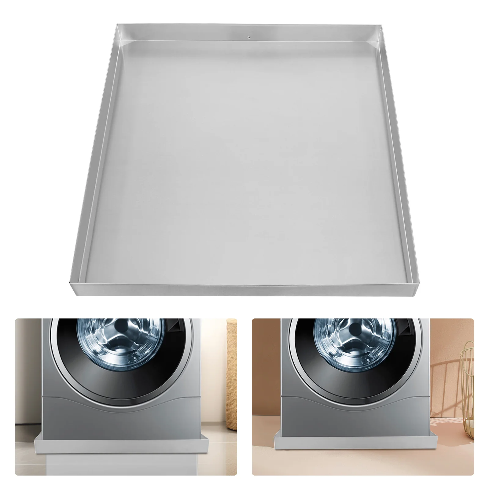 

1 Pcs 304 Stainless Steel Heavy Duty Washer Machine Drain Pan Drip Tray Catch Washing Machine Pan Laundry Room