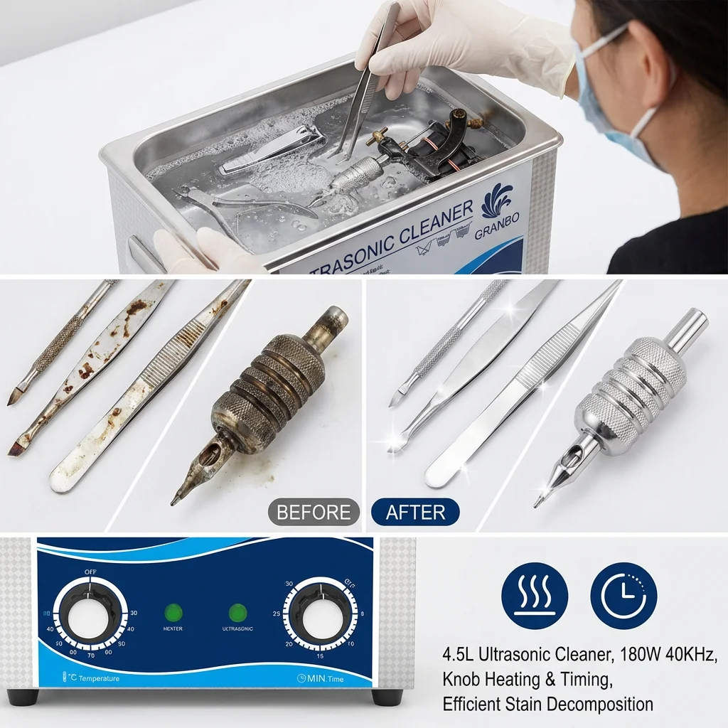 

4.5L Ultrasonic Cleaner 40kHz 180W with Heating And Timer for Dental Tools Medical Equipment Toys Precision Cleaning