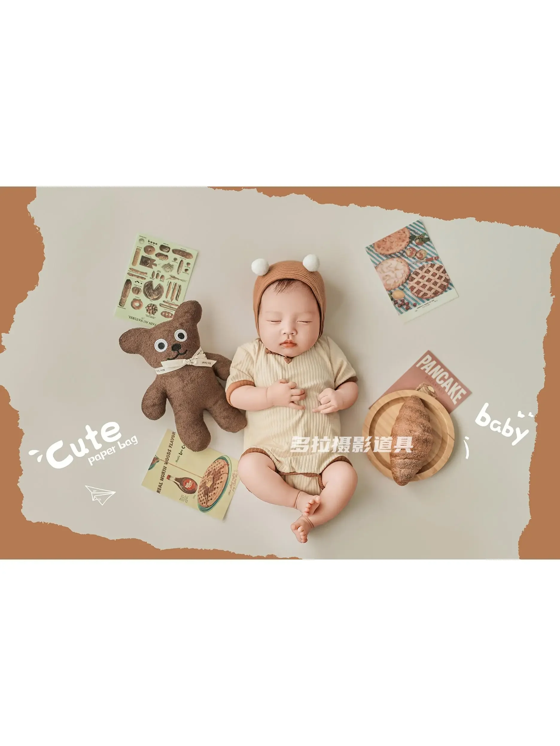 Newborn Photography Clothing Theme Baby Photography Clothing Bear Doll Full Moon Photo Prop  신생아촬영  아기 코스프레