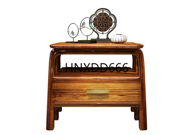 

Modern Chinese African Ebony Bedside Table Solid Wood Small Cabinet Bedroom Locker Bedside Cabinet Storage Cabinet Set