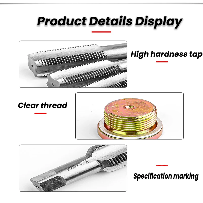 Oil Pan Drain Plug Thread Repair Kit Set Sump Drain Plug Repair Kit Oil Pan Screws Rethread Tool