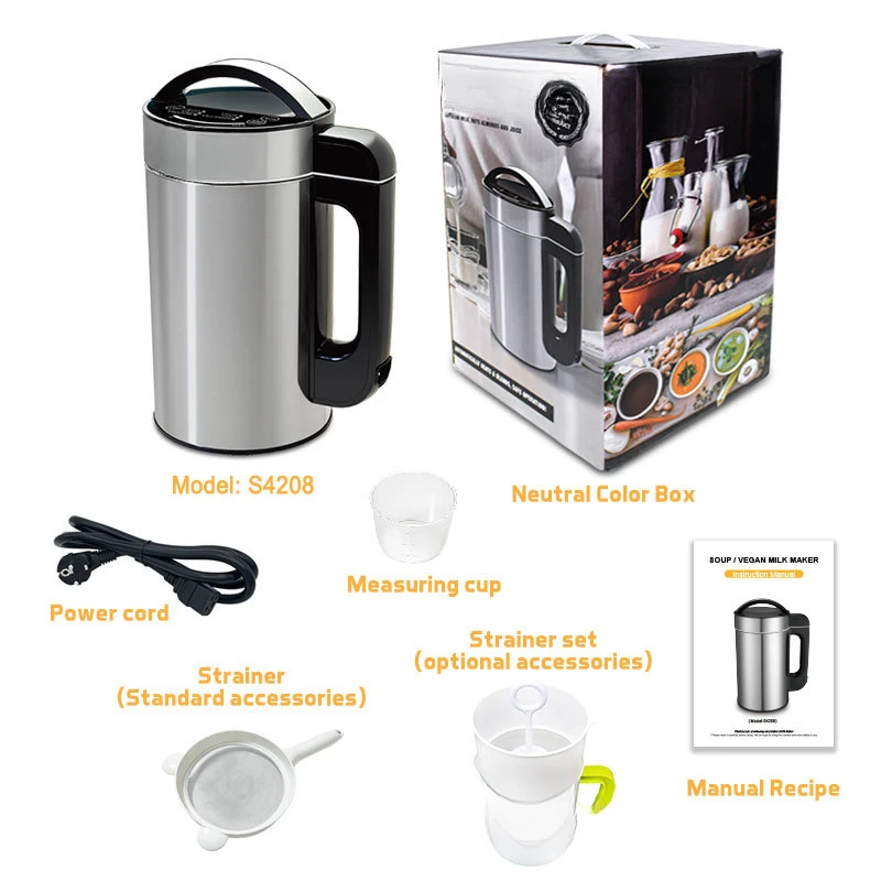 Automatic Soybean Milk Machine Juice Mixer Household Wall Breaker Stainless Steel Multifunctional Cooking Machine